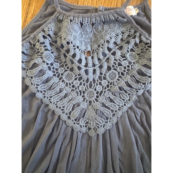 Bluetime Size Small Women's Top Blue Lace Top Sleeveless Summertime Trendy #89 - Picture 6 of 11